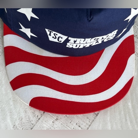 Tractor supply Vintage Red White & Blue Patriotic USA Flag Hat - Picture 7 of 11